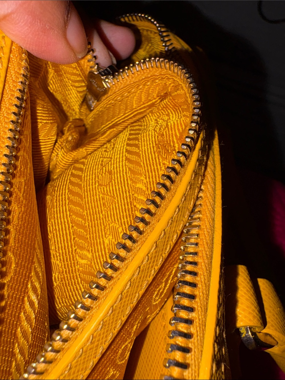 Prada Yellow Saffiano Leather Mini Bowling Bag - Picture 9 of 11